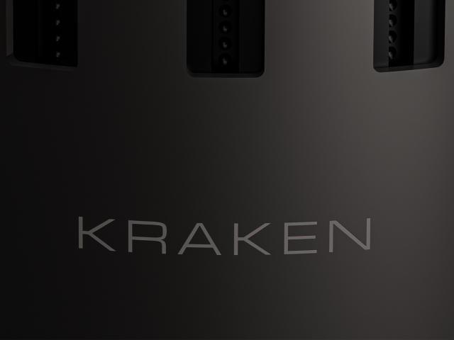 Das-Wort-Kraken-steht-Mittig-elegant-und-in-einer-dünnen-Font-geschrieben-auf-schwarzem-matten-Produkt