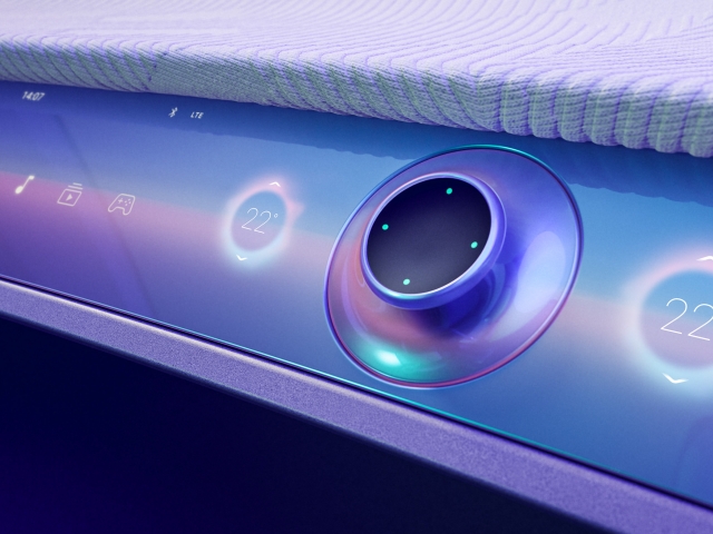 Nahaufnahme-vom-Display-mit-UI-Design-und-Drehknopf-in-der-Mitte-in-florierenden-Lila